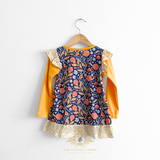 Girls Top & Pants Matching Set Embroidered Patchwork Little Turkey