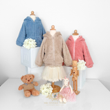 Baby & Toddler Girls Teddy Bear Plush Hoodie Jacket Blush Pink