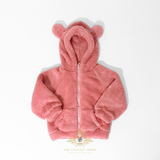Baby & Toddler Girls Teddy Bear Plush Hoodie Jacket Blush Pink