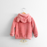 Baby & Toddler Girls Teddy Bear Plush Hoodie Jacket Blush Pink