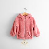 Baby & Toddler Girls Teddy Bear Plush Hoodie Jacket Blush Pink