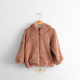 Baby & Toddler Teddy Bear Plush Hoodie Kids Jacket Coco Brown