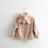 Baby & Toddler Girls Teddy Bear Plush Hoodie Jacket Sweet Cream