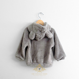 Baby & Toddler Boys Teddy Bear Plush Hoodie Kids Jacket Light Gray