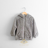 Baby & Toddler Boys Teddy Bear Plush Hoodie Kids Jacket Light Gray
