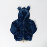 Baby & Toddler Boys Teddy Bear Plush Hoodie Kids Jacket Navy Blue
