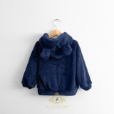 Baby & Toddler Boys Teddy Bear Plush Hoodie Kids Jacket Navy Blue