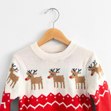 Unisex Christmas Knit Sweaters Reindeers Red