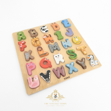 Children's Early Learning Cognitive Wooden Toys Alphabet Animal Characters Play Set