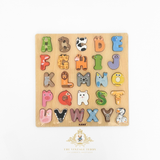 Children's Early Learning Cognitive Wooden Toys Alphabet Animal Characters Play Set