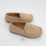 Boys Classic Loafers Vintage Style Children's Shoes Tan