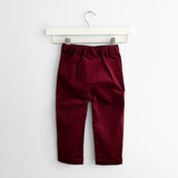 Boys Long Sleeve Dress Shirt & Pants Matching Set Gingham Burgundy & Navy Blue