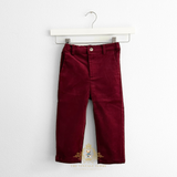 Boys Long Sleeve Dress Shirt & Pants Matching Set Gingham Burgundy & Navy Blue