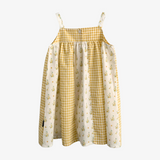 Girls Floral Gingham Dress Yellow