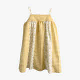 Girls Floral Gingham Dress Yellow