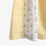 Girls Floral Gingham Dress Yellow