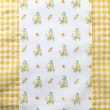 Girls Floral Gingham Dress Yellow