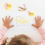 Children's Custom Graphic Stickers for Girls Personalized First Day of School Name Little Bird & Crayon