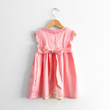 Girls Smocked Embroidered Bishop Dress Spring Rosettes