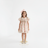 Girls Embroidered Smocked Dress Spring Floral