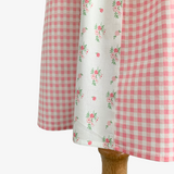 Girls Floral Gingham Dress Pink