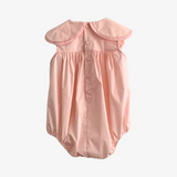 Girls Flower Petal Collar Romper Bubble