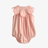 Girls Flower Petal Collar Romper Bubble