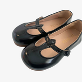 Girls Mary Jane Flats Vintage Style Shoes Black