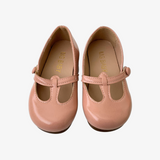 Girls Mary Jane Flats Vintage Style Shoes Blush Pink