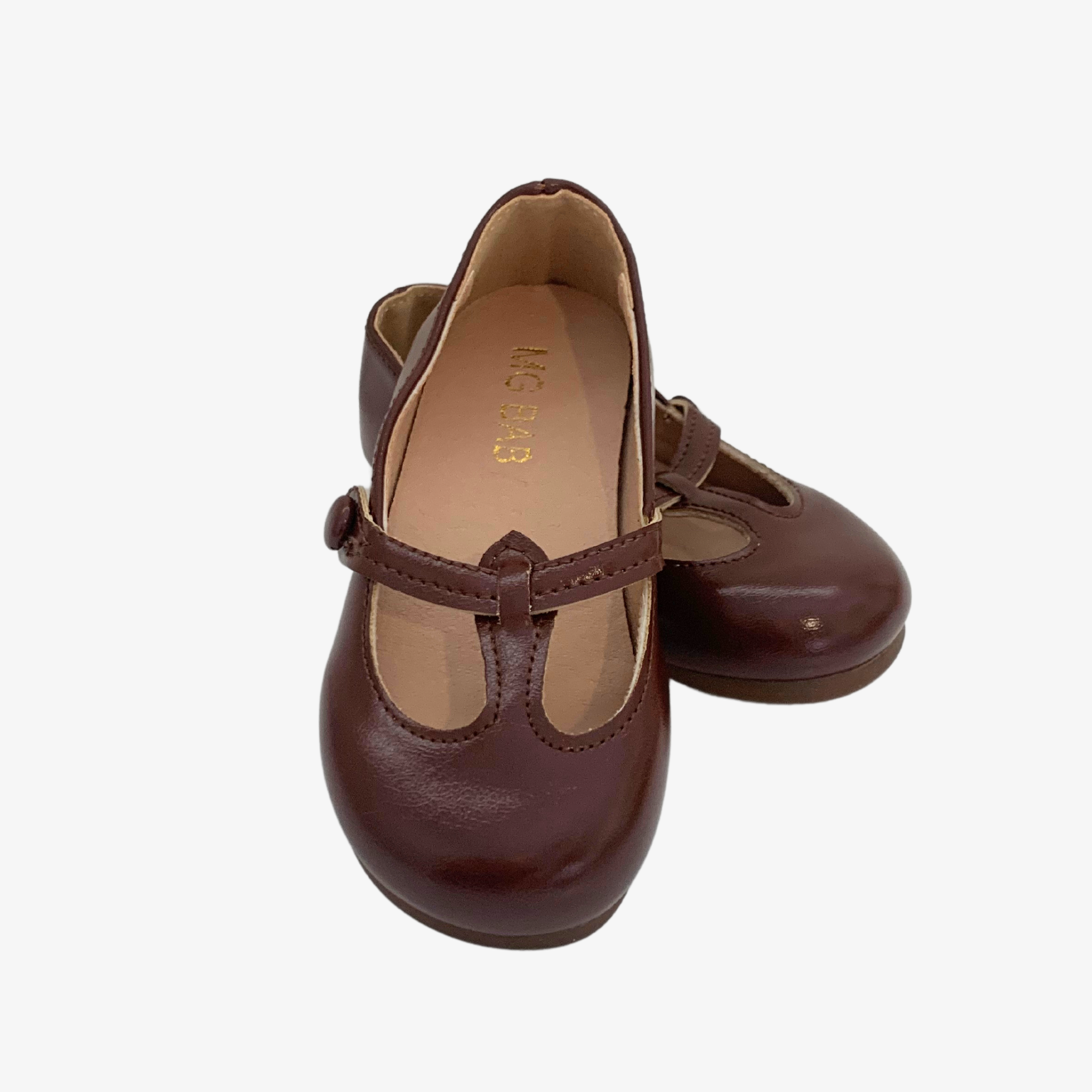 Girls Mary Jane Flats Vintage Style Children's Shoes Chestnut Brown 2.5 / Chestnut Brown Girls Mary Jane Flats Vintage Style Children's Shoes Chestnut Brown 2.5 / Chestnut Brown