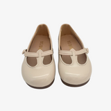 Girls Mary Jane Flats Vintage Style Shoes Cream