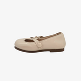 Girls Mary Jane Flats Vintage Style Shoes Cream