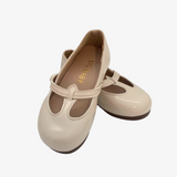 Girls Mary Jane Flats Vintage Style Shoes Cream