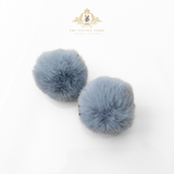 Girls Plush Pom Pom Hair Clips Hair Accessory Elephant Grey