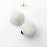 Girls Plush Pom Pom Hair Clips Hair Accessory Snowball White