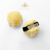 Girls Plush Pom Pom Hair Clips Hair Accessory Sunshine Yellow
