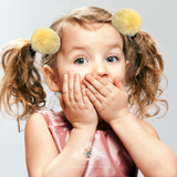 Girls Plush Pom Pom Hair Clips Hair Accessory Sunshine Yellow