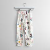 Girls Long Sleeve Pajamas Top & Pants Set Sea Fishies & Friends