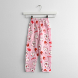 Girls Long Sleeve Pajamas Top & Pants Set Bear & Boba Tea