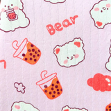 Girls Long Sleeve Pajamas Top & Pants Set Bear & Boba Tea