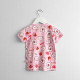 Girls Long Sleeve Pajamas Top & Pants Set Bear & Boba Tea