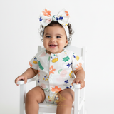 Baby Girls One-piece Sleep N' Play Romper Shorts Flowers & Cows