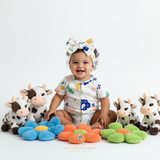 Baby Girls One-piece Sleep N' Play Romper Shorts Flowers & Cows