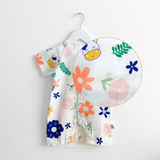 Baby Girls One-piece Sleep N' Play Romper Shorts Flowers & Cows