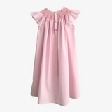 Girls Smocked Bishop Dress Rose Embroidery Pink