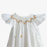 Girls Smocked Bishop Dress White