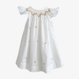 Girls Smocked Bishop Dress White