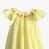 Girls Smocked Bishop Dress Yellow & Orange