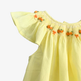 Girls Smocked Bishop Dress Yellow & Orange