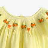 Girls Smocked Bishop Dress Yellow & Orange